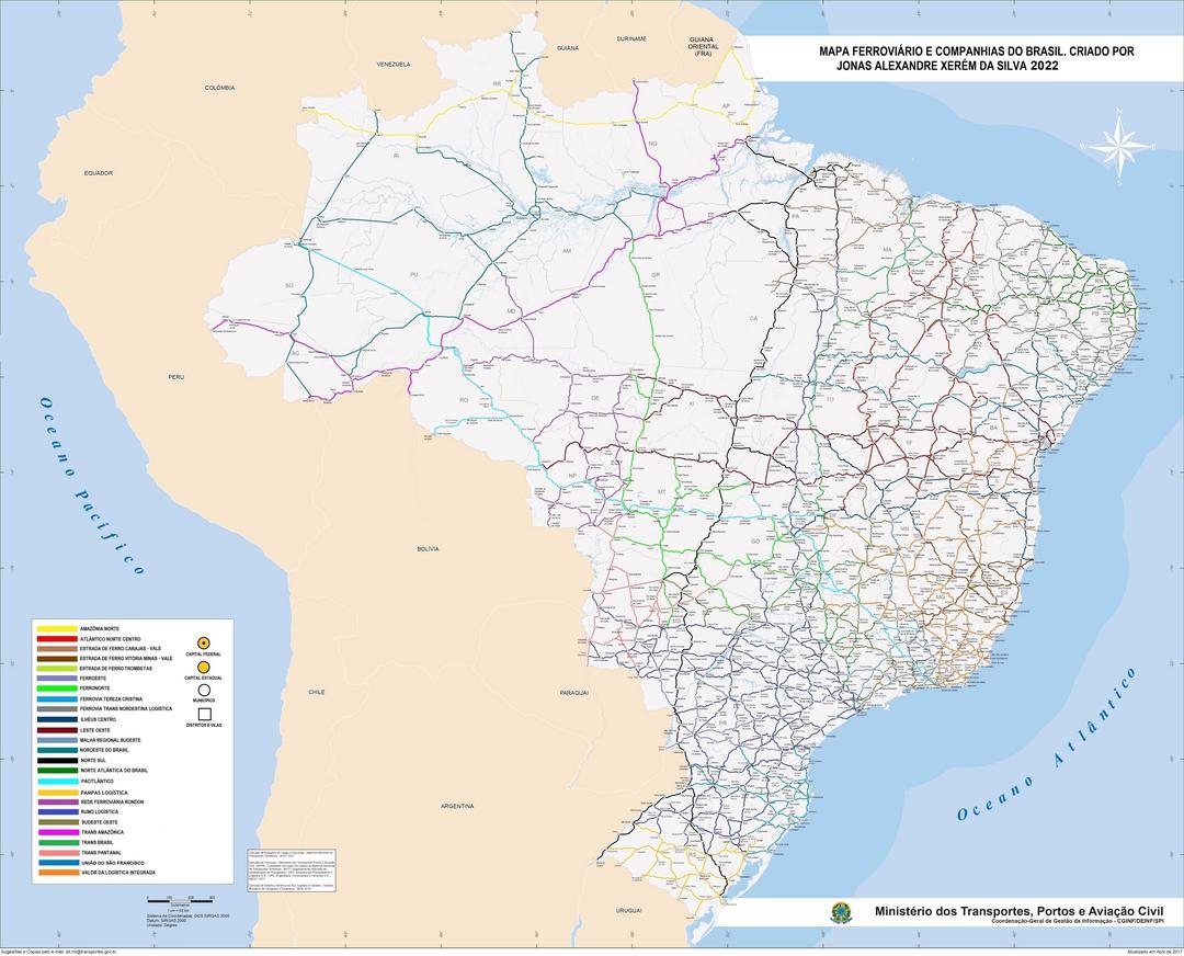 Meu mapa imaginário das ferrovias do Brasil 